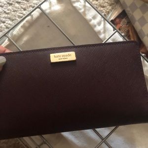 Kate spade wallet deep purple maroon